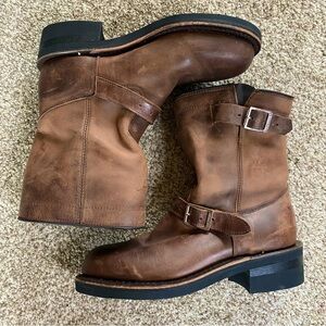 Dayton Low Rider Rebel Boots, Women’s 7.5-8 Brown Tan Leather Moto Boho Rare EUC